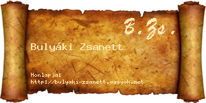 Bulyáki Zsanett névjegykártya