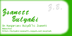 zsanett bulyaki business card